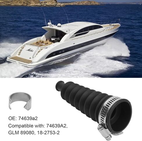 Shift Cable Bellows 74639a2 Replacement for Mercruiser Stern Drives R MR One Bravo I II III, Outboard Engine Shifter Cable Bellow Boot with C Clamp and Hose Clamp in Kuwait