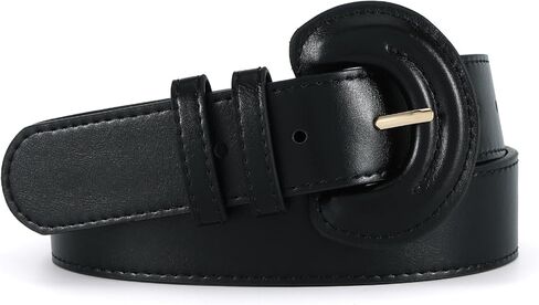 Women Belt for Jeans Pants Fashion Buckle Waist Faux Leather Belts for Ladies Dresses in Kuwait