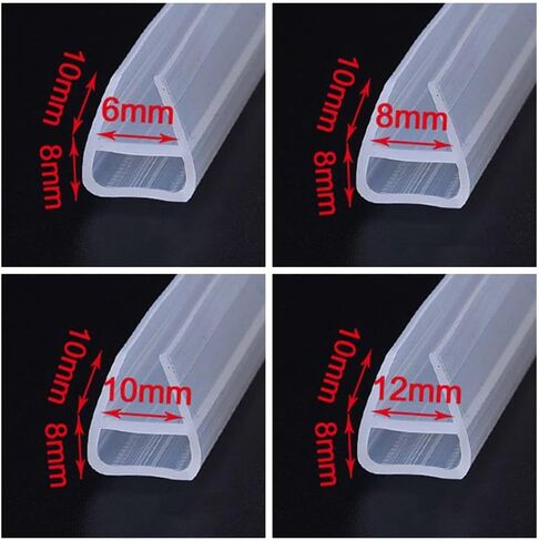 Seal Strip Home Living Window Seal Silicone Rubber Hardware Bath Screen Glass Door Weatherstrip 1M(h Shape 10mm) in Saudi Arabia