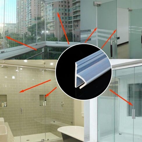 Seal Strip Home Living Window Seal Silicone Rubber Hardware Bath Screen Glass Door Weatherstrip 1M(h Shape 10mm) in Saudi Arabia