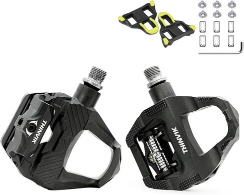 Thinvik Dual Sided Clipless Pedals for SPD-SL, 3 Bearings Road Bike & Flat Platform Pedals, Bicycle Pedals with Cleats Set for Shimano SPD-SL System in Saudi Arabia