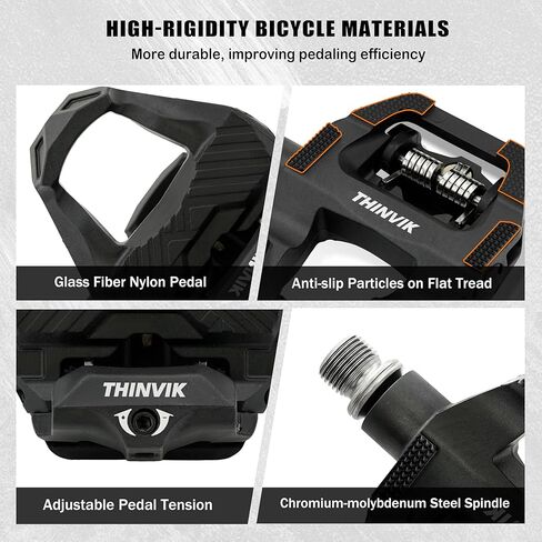 Thinvik Dual Sided Clipless Pedals for SPD-SL, 3 Bearings Road Bike & Flat Platform Pedals, Bicycle Pedals with Cleats Set for Shimano SPD-SL System in Saudi Arabia