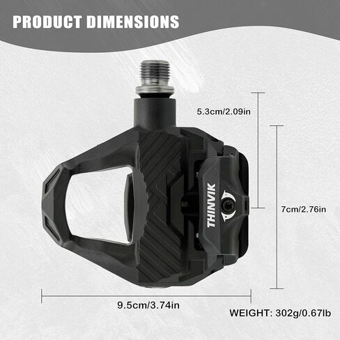 Thinvik Dual Sided Clipless Pedals for SPD-SL, 3 Bearings Road Bike & Flat Platform Pedals, Bicycle Pedals with Cleats Set for Shimano SPD-SL System in Saudi Arabia