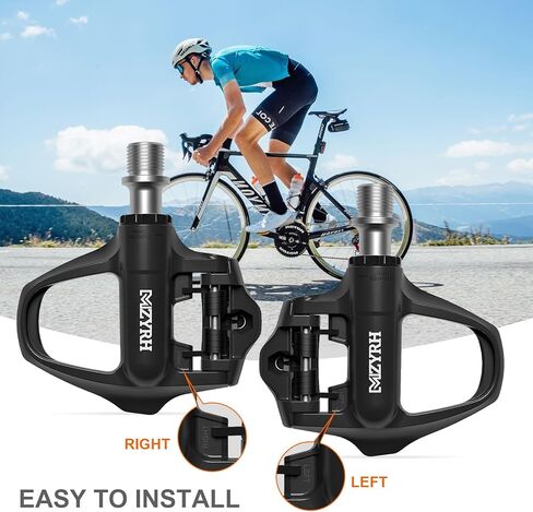 MZYRH Road Bike Pedals,9/16" Lightweight Nylon Clipless Pedals with Cleats Set Compatible with SPD-SL System in Kuwait