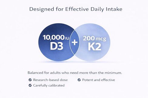 Vitamin D3 + K2, 10,000 IU D3, 200 mcg K2, 90 Capsules in Saudi Arabia