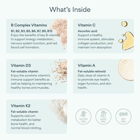 فيتامينات بيترفيت المتعددة للنساء والرجال | فيتامينات متعددة يومية للسيدات مع 13 فيتامينًا أساسيًا، الحديد واليود والكالسيوم والبيوتين | فيتامينات أ، ك2، د3، ج، ب1، ب2، ب3، ب5، ب6، ب7، ب9، ب12 | 60 كبسولة in Kuwait