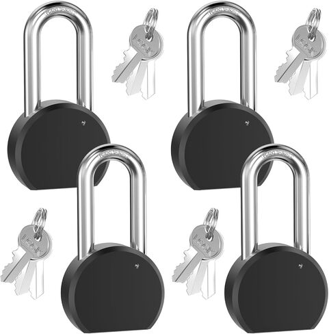 4 Pack Matte Chrome Padlocks Keyed Alike, 2.5 Inch (65mm) Heavy Duty Solid Steel Outdoor Lock, High Security Hardened Steel Shackle for Gates, Fences, Storage Units & Toolboxes in Saudi Arabia