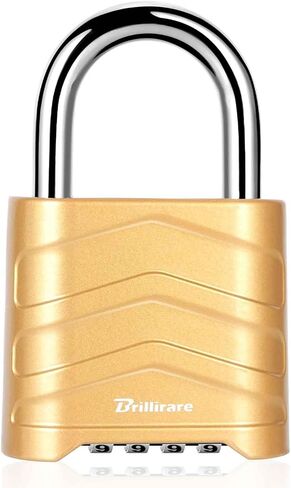 قفل مركب، 4 أرقام قفل معدني عالي التحمل في الهواء الطلق، أقفال من سبائك مقاومة للطقس مع تكبل فولاذي مقوى، أقفال كبيرة عالية الأمان للسقائف والسياج ومشابك البوابة ووحدة التخزين باللون الذهبي in Kuwait