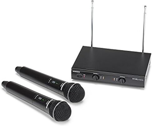 SamsOn-Stage 200 Handheld Dual-Channel Wireless System with Two Q6 Dynamic Microphones, Group D, Black in Saudi Arabia