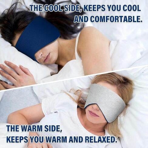 Sleep Mask, Eye Mask for Sleeping with Heads Adjustable, Earmuffs for Sleep for Men & Women, 2 in 1 Ear Mask and Blindfold, Soft Dual-Sided All-Season Eye Cover for Side Sleepers (Blue) in Kuwait