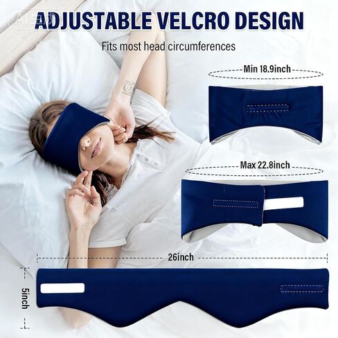 Sleep Mask, Eye Mask for Sleeping with Heads Adjustable, Earmuffs for Sleep for Men & Women, 2 in 1 Ear Mask and Blindfold, Soft Dual-Sided All-Season Eye Cover for Side Sleepers (Blue) in Kuwait