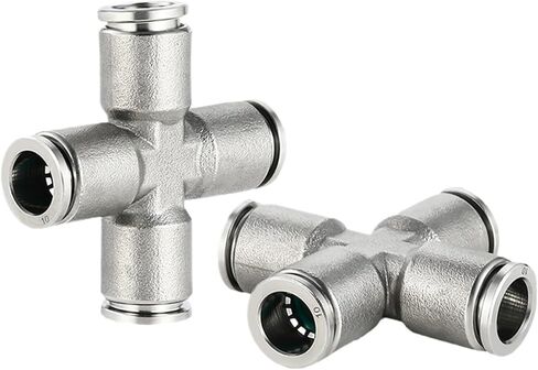 PZA 304 stainless steel quick connector pneumatic tube hose four-way cross type PZA6 8 10 12mm corrosion high pressure(PZA-12) in Saudi Arabia
