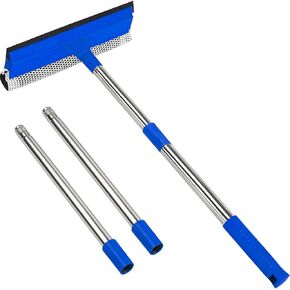 ممسحة نافذة 2 في 1، أداة تنظيف نوافذ السيارة بمقبض طويل من الفولاذ المقاوم للصدأ بطول 55 بوصة، ممسحة إسفنجية للسيارة للمنزل، ومحطة الوقود، والزجاج، والدش، وتنظيف النوافذ العالية في الهواء الطلق in Kuwait