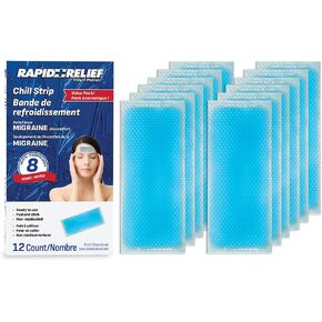 شرائح جل تبريد سريعة للبالغين، 12 عبوة - رقعة للحمى ووسادات تبريد للصداع والصداع النصفي وتخفيف الوميض الساخن in Kuwait