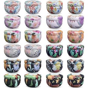 Scented Candles Gifts Set 24 Pack Soy Wax Travel Tin Jar Candles for Home 2.5 OZ for Mom for Christmas, Home Scented Decoration Birthday, Thanksgiving, Mother's Day, Floral Pattern in Saudi Arabia