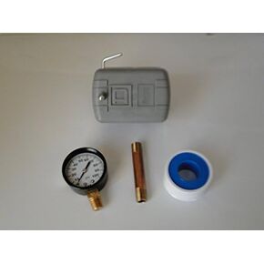 KIT: SQUARE D 40/60 M4 PRESSURE SWITCH (9013FSG2J24M4) + 1/4 x 3" BRASS NIPPLE + PRESSURE GAUGE + TEFLON TAPE *LEAD FREE* in Saudi Arabia