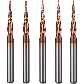 Zkenyao-Router Bit كربيد التنجستن الصلب بوصة 3.175 مم لقم توجيه مطحنة نهاية مدببة كروية الأنف، قاطع طحن معدني باستخدام الحاسب الآلي، 5 قطع، استخدام آمن موثوق (طول حافة القطع: 5 قطع R0.25 D3.1 HRC55) in Kuwait