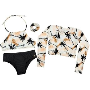 Brazilian Kit Youth Bikini and Crop Top with Sun Protection Three Pieces in Saudi Arabia