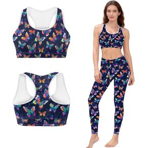 Workout Set for Women Running Leggings and Sports Bra Sexy Seamless Leggings Yoga Gym Activewear Set in Kuwait