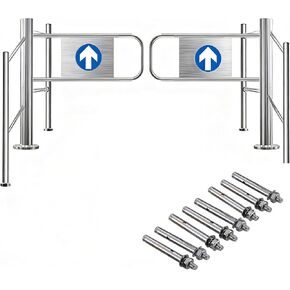 بوابة متأرجحة ارتدادية أوتوماتيكية مع إغلاق بنابض، باب مشاة مفتوح يدويًا بزاوية 90 درجة للاستخدام التجاري والصناعي، حل مدخل عالي التحمل مقاس 130 سم (51.2 بوصة) in Kuwait