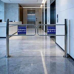 Automatic Swing Gate, Spring-Loaded 1-Way Closure, 90° Opening Stainless Steel Access Barrier for Warehouse, Library, Shop - Durable Entrance/Exit Device (2x1m/6.56ft) in Kuwait