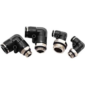 PL Pneumatic Quick Connector Black G Thread 1/8" 1/4" 3/8" 1/2" External Elbow Quick release Pipe Water Air Connector(PL8-G01) in Saudi Arabia
