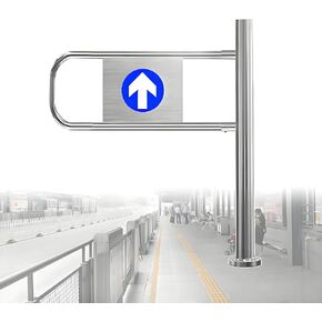 بوابة متأرجحة أوتوماتيكية من الفولاذ المقاوم للصدأ لمحلات السوبر ماركت والمستودعات - ميزة الارتداد، باب للمشاة مقاس 60 × 100 سم لسهولة الوصول والأمن in Kuwait