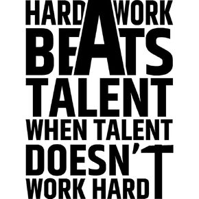 ديكور جدار المنزل - العمل الجاد يتفوق على الموهبة عندما لا تعمل الموهبة بجد - أقوال الحائط الكتابية الملهمة in Kuwait