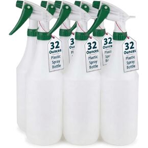 (3 عبوات) زجاجة رذاذ بلاستيكية 32 أونصة | زجاجات رش HDPE متعددة الأغراض مانعة للتسرب، بخاخ مياه فارغ لمحلول التنظيف والزيوت والشعر والزراعة والحيوانات الأليفة مع فوهة قابلة للتعديل - أبيض/أخضر in Kuwait
