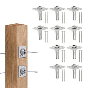 Trellis Anchors, 10Pcs Aluminum Trellis Tighteners One Way Anchor Vises Grape Trelli Coated Wire Tightening Vice for 8-11 Gauge to Build Trellising Vineyards Fence Tensioning Arbor with Screws in Kuwait