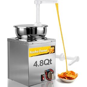 4.8Qt Nacho Cheese Dispenser, Nacho Cheese Warmer with Pump and 6-Level Temperature Adjustment, 600W 86-200℉ Hot Fudge Warmer with, Commercial Sauce Dispenser Machine for Syrup in Kuwait