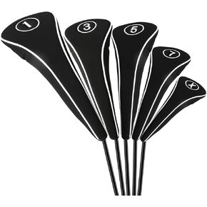 أغطية رأس نادي الجولف مع سحاب - أغطية نادي الجولف باللون الأسود للغابات والسائقين الهجينة، مجموعة أغطية رأس إكسسوارات الجولف in Kuwait