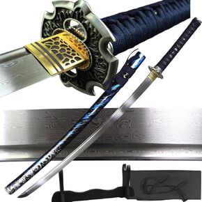 Japanese Katana Sword Real Handmade Full Tang Samurai Sword 40.5 in Included Stand Bag in Saudi Arabia