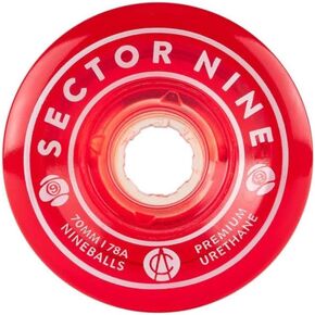عجلات القطاع 9 Nineballs Premium Longboard مقاس 70 ملم 78A باللون الأحمر in Kuwait