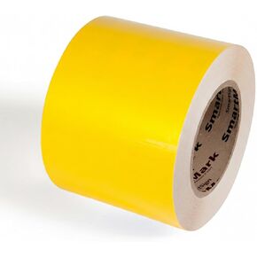 SmartSign Yellow Floor Marking Tape, 4" Wide x 100' Long Roll, Durable Polyester, Laminated Protection - Non-Abrasive, Adhesive Safety Tape for Warehouses, High Traffic/Forklift Areas, Removable in Kuwait