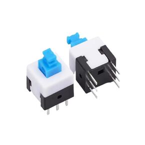 50 قطعة مفتاح زر الضغط ، 8X8 مللي متر ، مفتاح القفل الذاتي ، زر بلاستيكي ، اضغط على إيقاف 6Pin in Kuwait