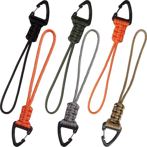 6PCS Tactical Paracord Keychain Lanyard with Triangle Buckle, Multicolor Carabiner Clips for Outdoor Survival, Camping, Backpack in Saudi Arabia