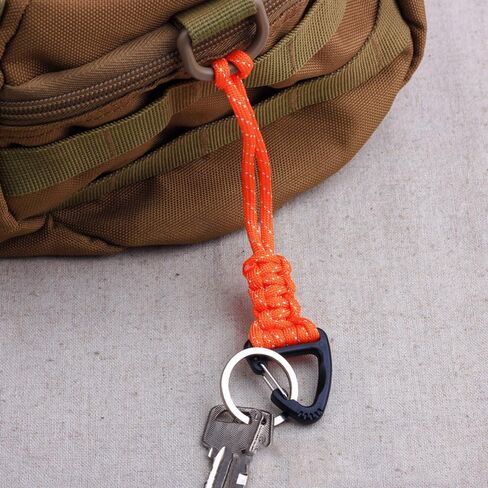 6PCS Tactical Paracord Keychain Lanyard with Triangle Buckle, Multicolor Carabiner Clips for Outdoor Survival, Camping, Backpack in Saudi Arabia