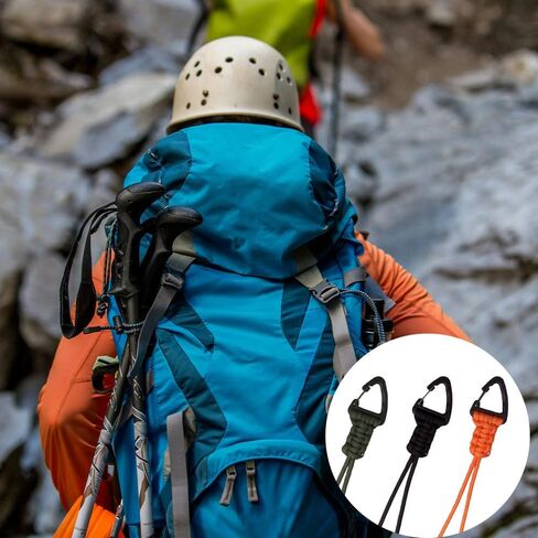 6PCS Tactical Paracord Keychain Lanyard with Triangle Buckle, Multicolor Carabiner Clips for Outdoor Survival, Camping, Backpack in Saudi Arabia