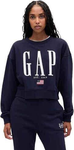 GAP Women's Logo Relaxed Cropped Pullover in Saudi Arabia