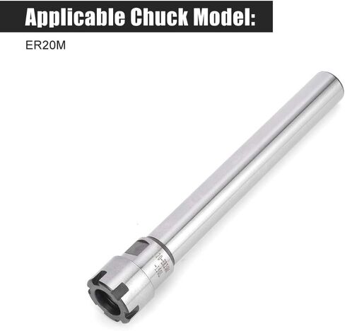 Straight Shank ER20M-150L CNC Milling Lathe Collet Chuck Holder High Precision Chrome Molybdenum Alloy Steel, for Deep Processing (C20) in Saudi Arabia