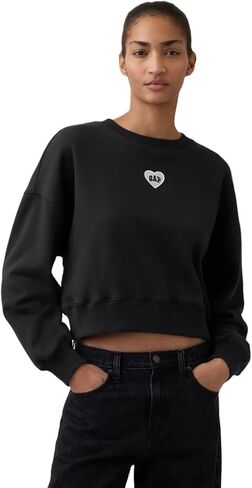 GAP Women's Logo Relaxed Cropped Pullover in Saudi Arabia
