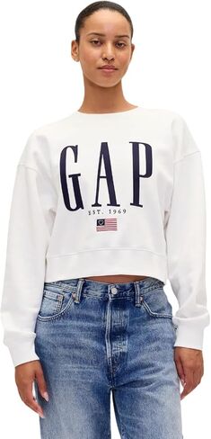 GAP Women's Logo Relaxed Cropped Pullover in Saudi Arabia