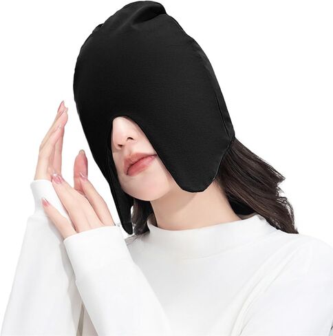 Blackout Sleep Cap Light-Block Eye Mask Cotton Elastic Bonnet Night Hair Wrap Cover Beanie Hat Travel Night Sleep Mask in Saudi Arabia