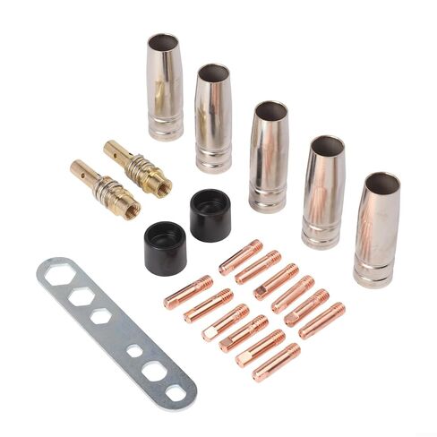 22PCS Welding Nozzles Set with 0.9mm Tips Copper MIG MAG Accessories for AK15 MB15 Torches in Saudi Arabia
