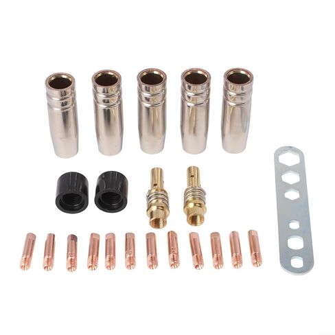 22PCS Welding Nozzles Set with 0.9mm Tips Copper MIG MAG Accessories for AK15 MB15 Torches in Saudi Arabia