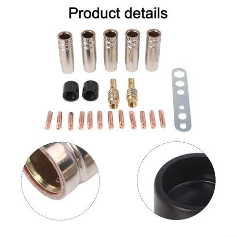 22PCS Welding Nozzles Set with 0.9mm Tips Copper MIG MAG Accessories for AK15 MB15 Torches in Saudi Arabia
