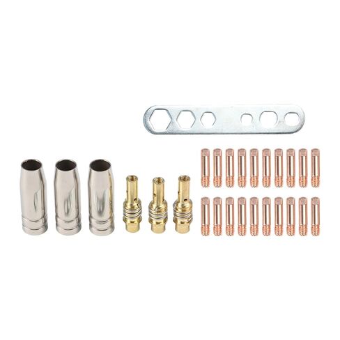 27PCS MIG Welding Accessories Set for 15AK Torch 0.8mm Contact Tips Conical Gas Nozzles Holder Diffusers & Wrench Compatible with MAG in Saudi Arabia