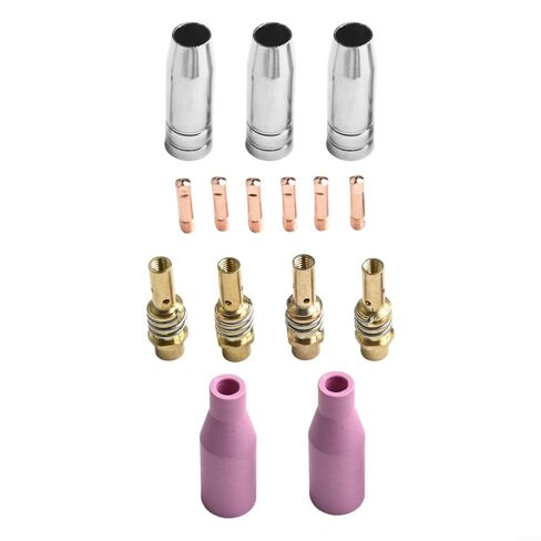Welding Torch Nozzles Kit for 15AK 1.0mm Contact Tips Holders Accessories with Metal & Earthenware 6-Pack in Saudi Arabia