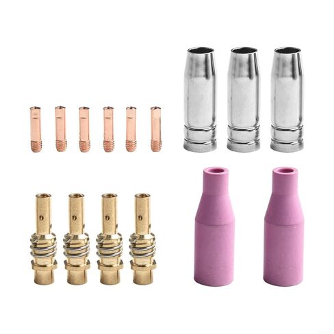 Welding Torch Nozzles Kit for 15AK 1.0mm Contact Tips Holders Accessories with Metal & Earthenware 6-Pack in Saudi Arabia